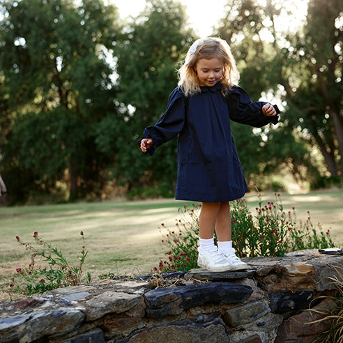 Scallop Detail Smock Dress