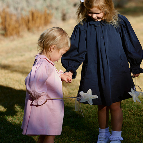 Scallop Detail Smock Dress
