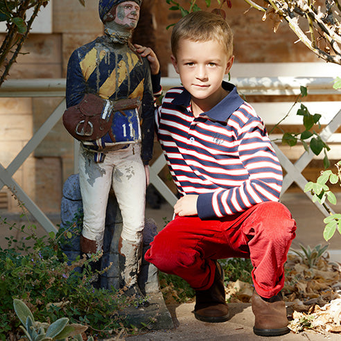 Long Sleeve Polo T-Shirt and Corduroy Chino Bundle
