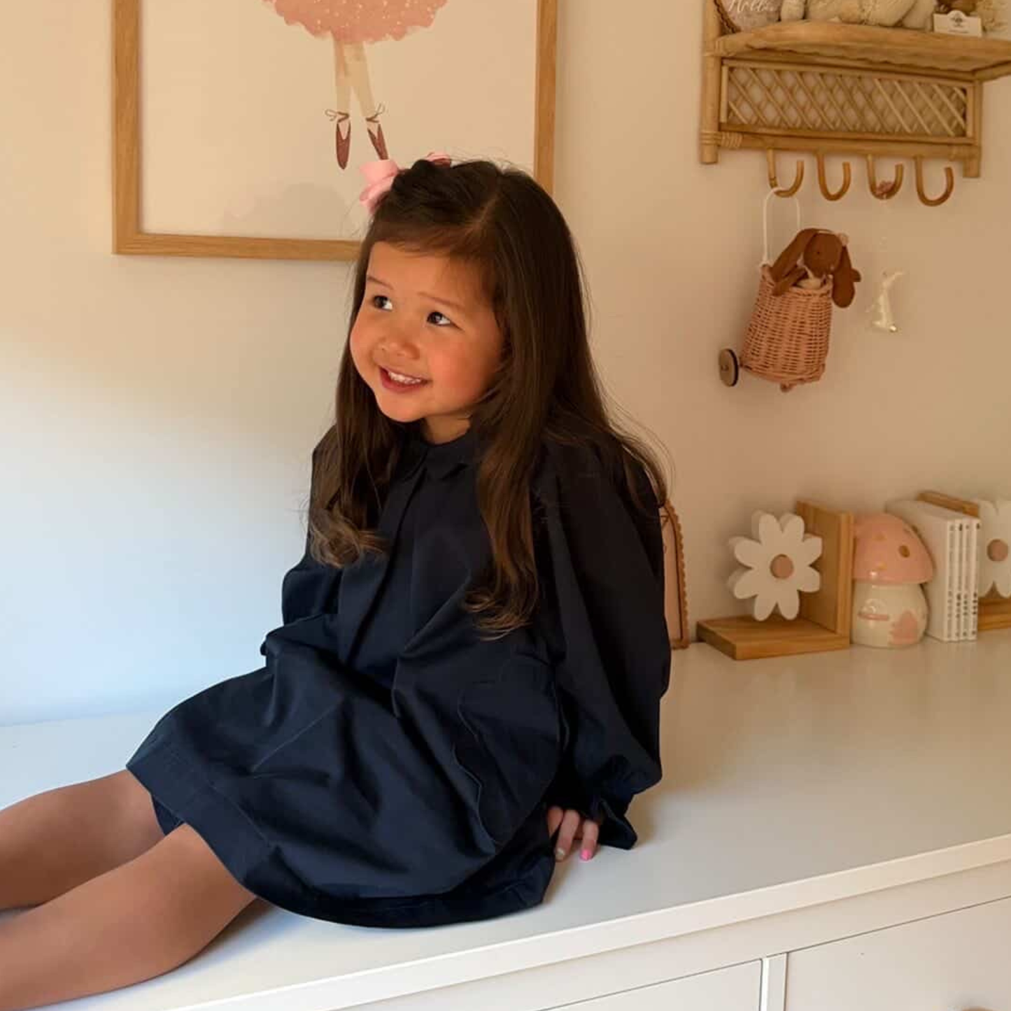 Scallop Detail Smock Dress