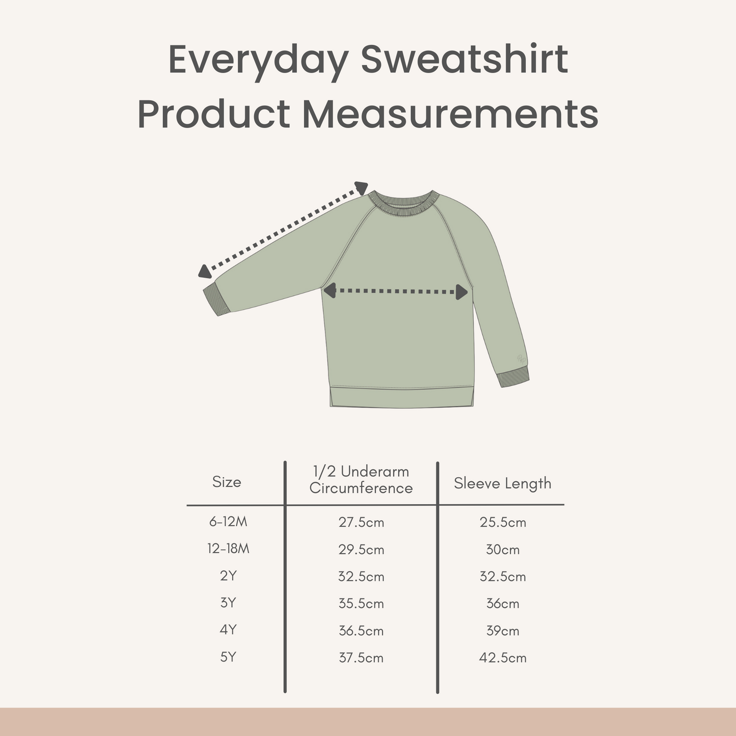 Product Measurements for our Everyday Sweatshirt