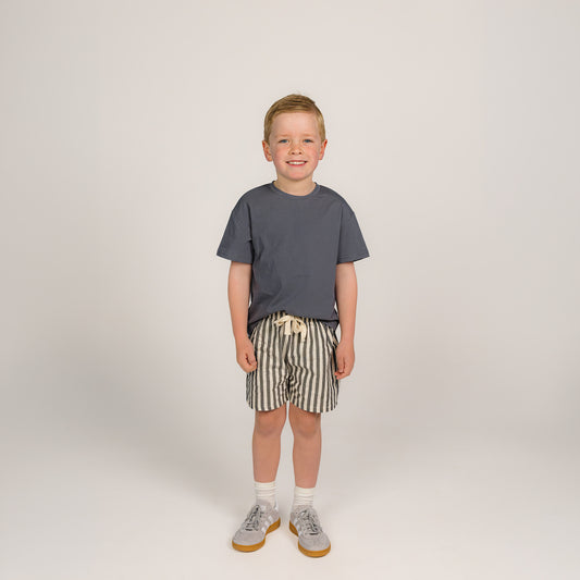 Vintage Stripe Cotton Pull-On Short
