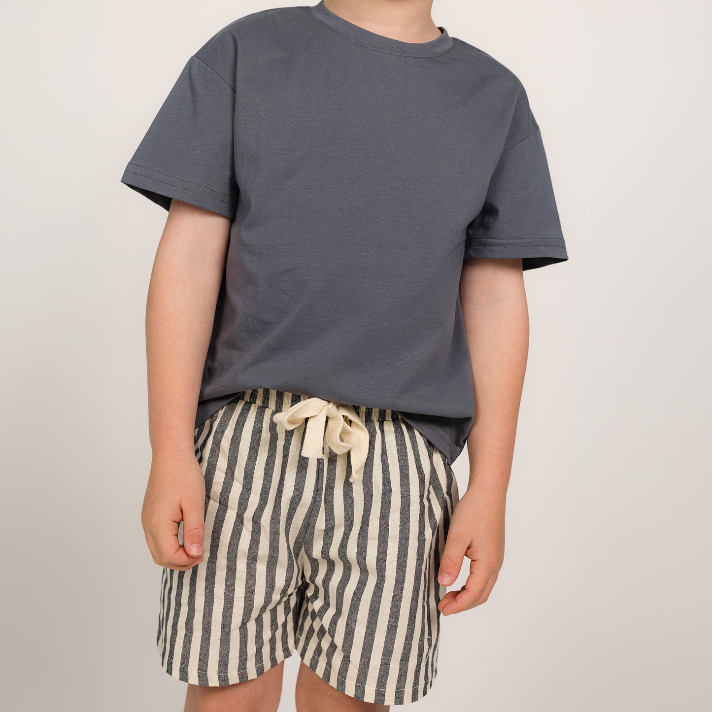 Vintage Stripe Cotton Pull-On Short