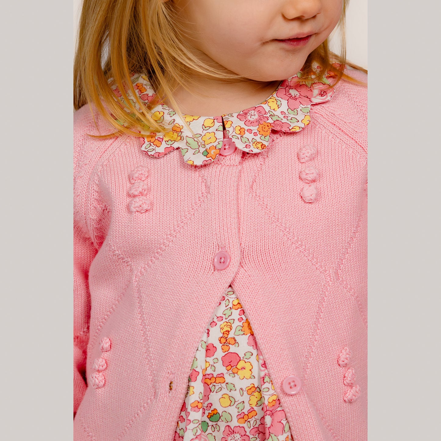 Short Sleeve Scallop Detail Dress and Heritage Knit Cardigan Bundle