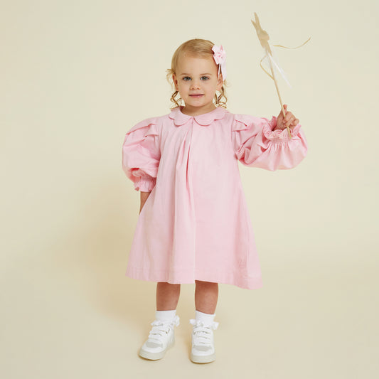 Scallop Collar Smock Dress and Bubble Shortie Set