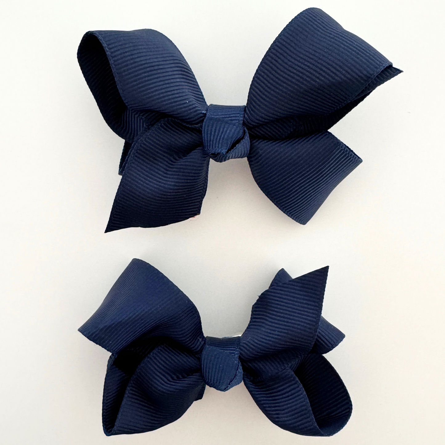 Mini Hair Bows in Navy