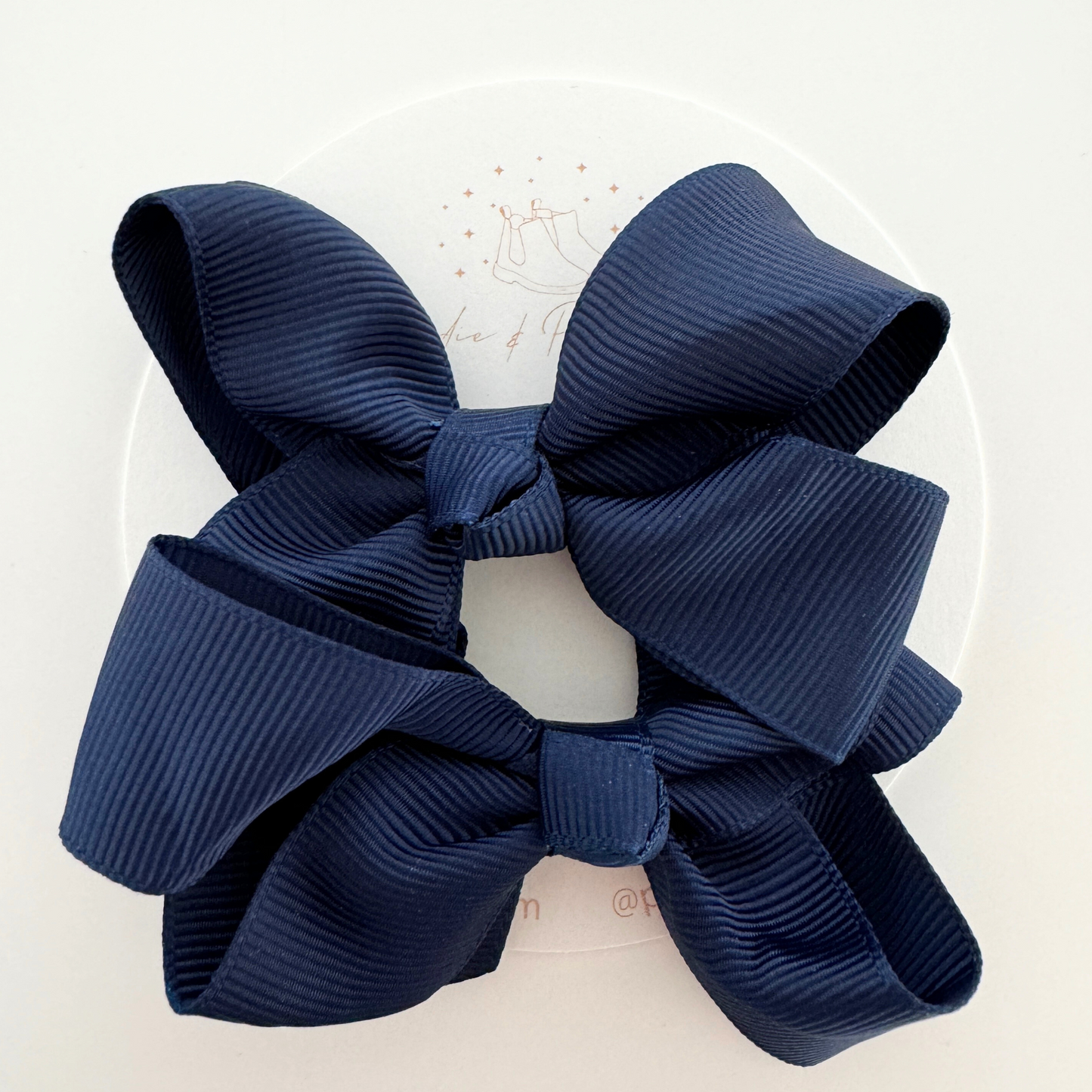 Mini Hair Bows in Navy