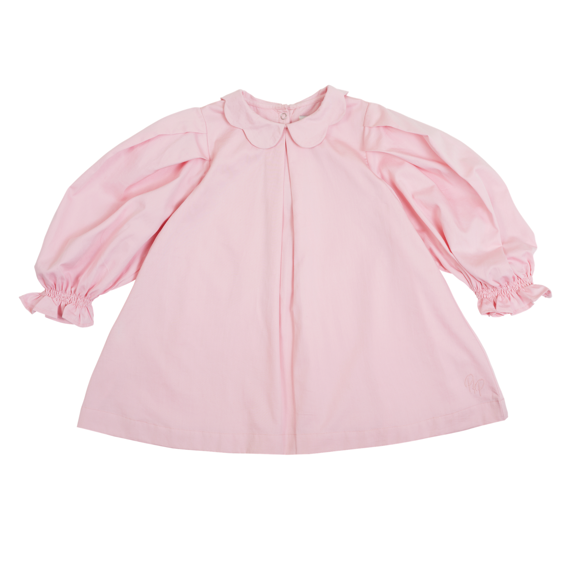 Girls Scallop Collar Smock Dress Pink Dress With Collar – Prudie