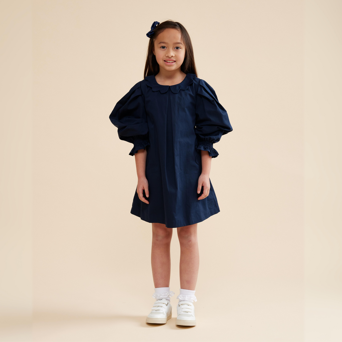 Scallop Detail Smock Dress