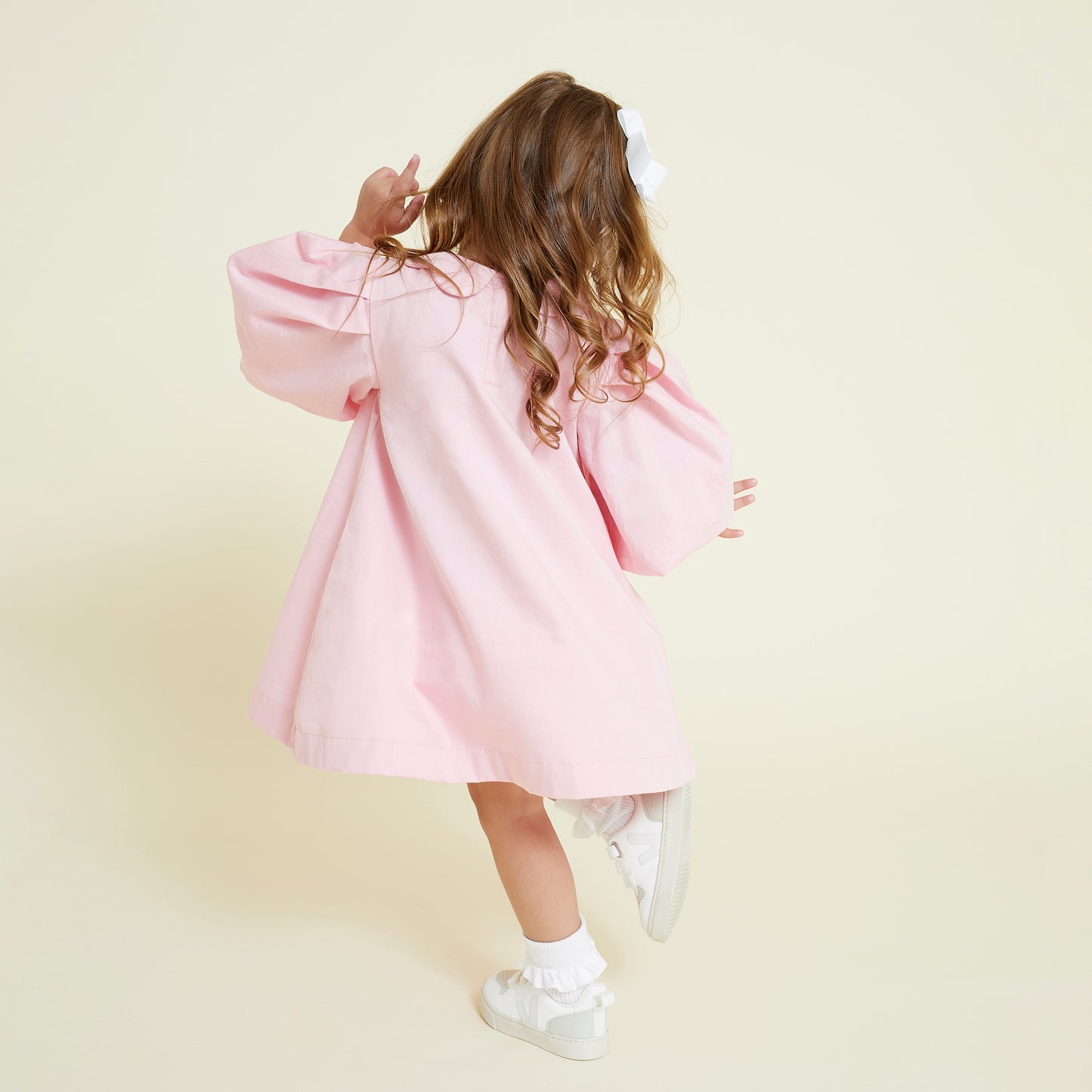 Scallop Collar Smock Dress and Bubble Shortie Set