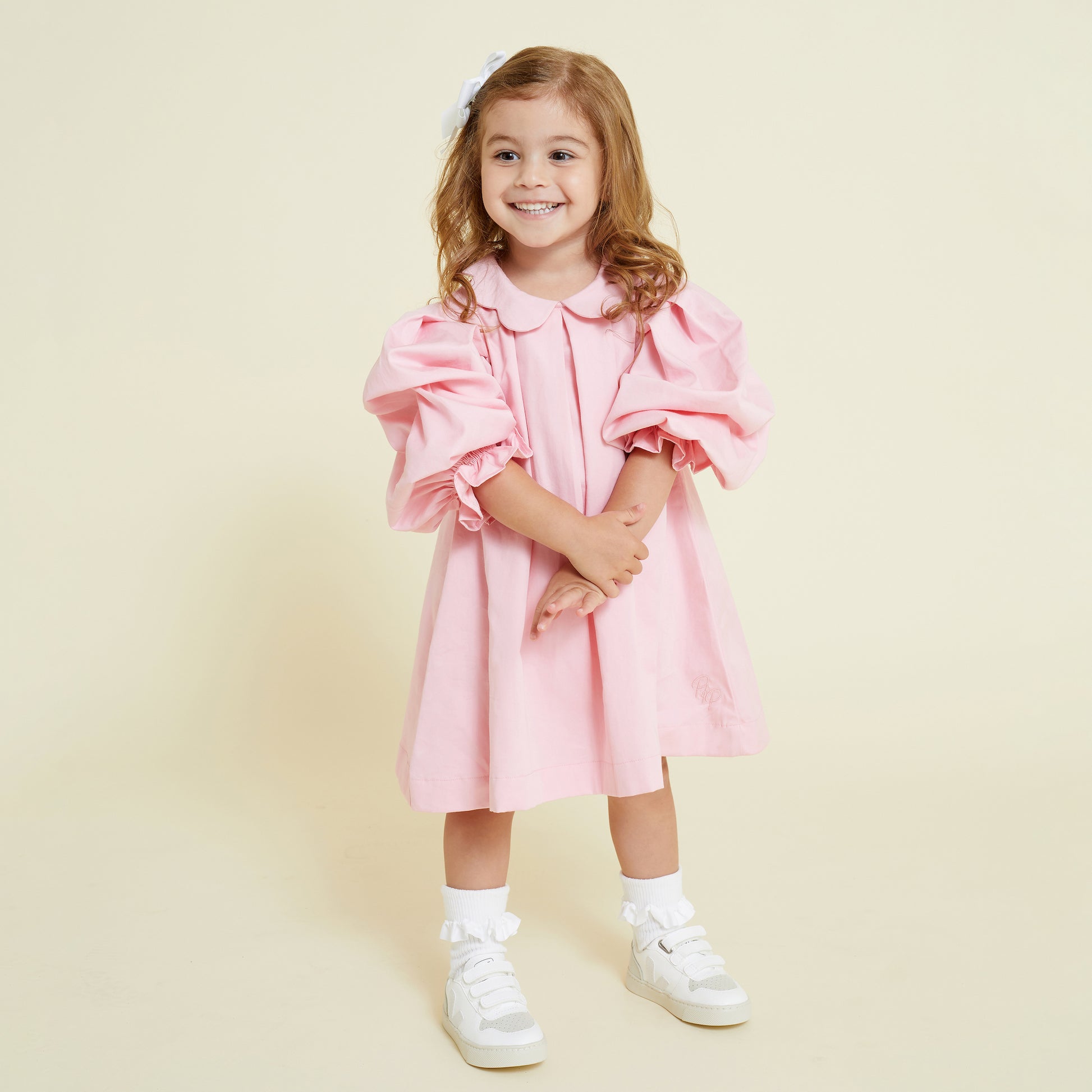 Girls Scallop Collar Smock Dress | Pink Dress With Collar Prudie & Primmie Girls Scallop Collar Smock Dress | Pink Dress With Collar Prudie & Primmie